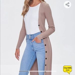 Forever 21 long button cardigan